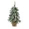 15" Unlit Flocked Mini Village Pine Artificial Potted Christmas Tree